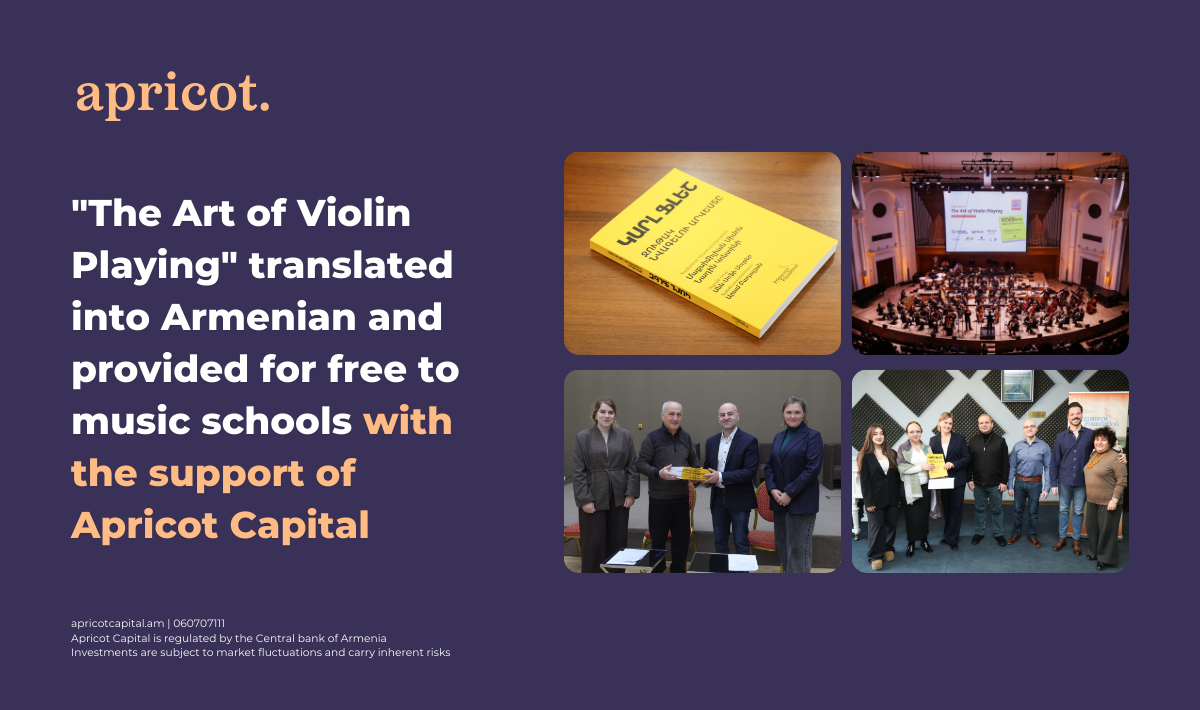 "The Art of Violin Playing" translated into Armenian and provided for free to music schools with the support of Apricot Capital